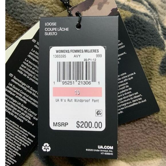 Under Armour Rut Camo Pants Women 4 Loose Fit Straight Leg Camouflage Fleece NWT - Picture 13 of 16